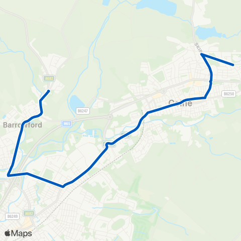 Pendle Coaches  map