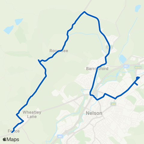 Pendle Coaches  map