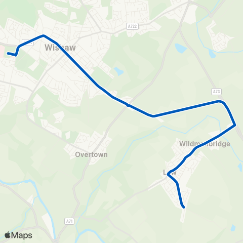 JMB Travel Wishaw General Hospital - Quarry Road map