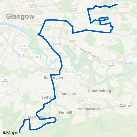 JMB Travel Carmunnock By-Pass - Summerlee Street map