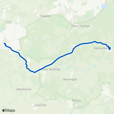 Handcross District Community Bus  map