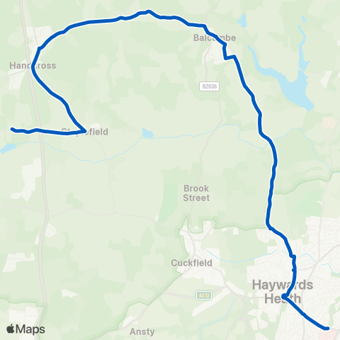 Handcross District Community Bus  map