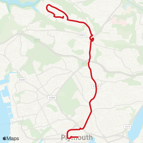 Plymouth Citybus  map