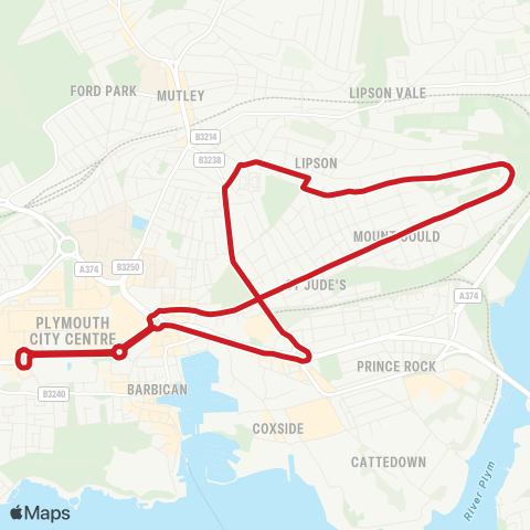 Plymouth Citybus  map