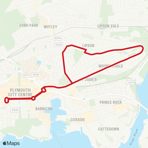 Plymouth Citybus  map