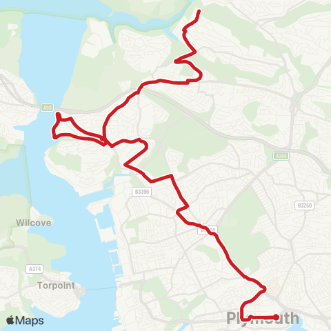 Plymouth Citybus  map