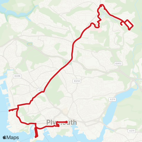 Plymouth Citybus  map