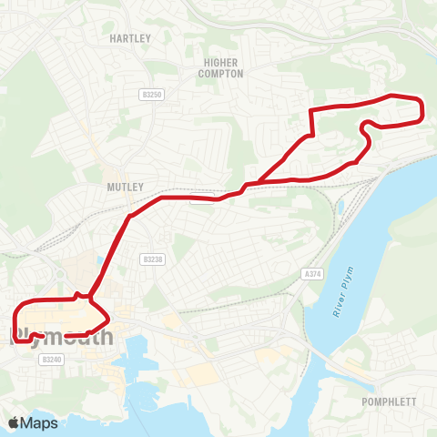 Plymouth Citybus  map