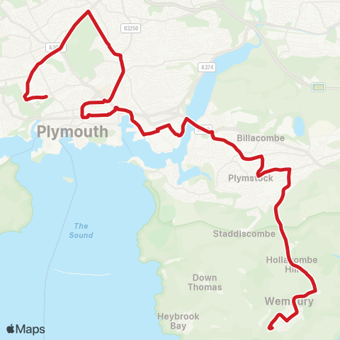 Plymouth Citybus  map