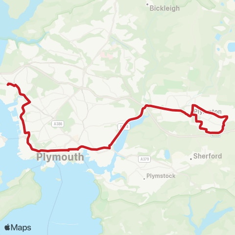 Plymouth Citybus  map