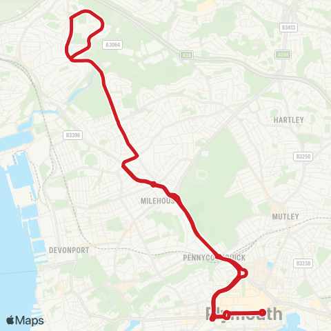 Plymouth Citybus  map