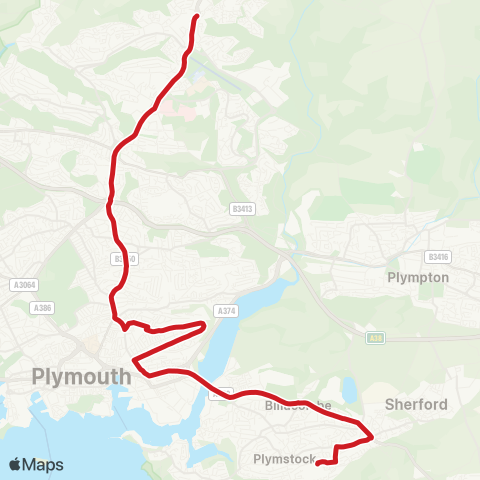 Plymouth Citybus  map