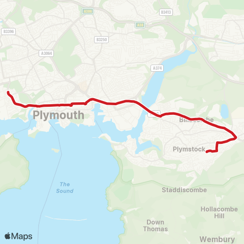 Plymouth Citybus  map