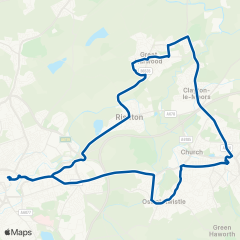 The Blackburn Bus Company  map