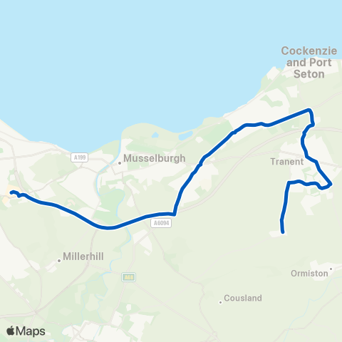 Prentice Coaches Fort Kinnaird - Duries Park map