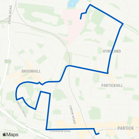 McColls Travel Bus Sta (stance 3) - Gartnavel Hosp Main Entrance map