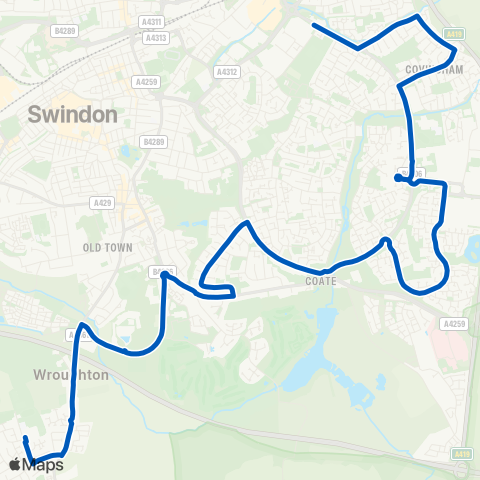 Swindon's Bus Company  map