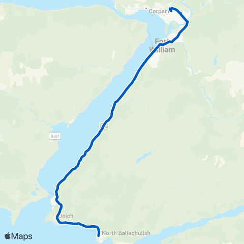 Shiel Buses Kinlochleven Rd End - Bun Sgoil Loch Abar map