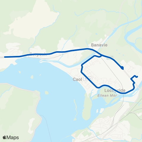 Shiel Buses Lochaber HS - Paper Mill map