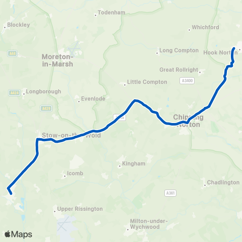 Pulhams Coaches  map