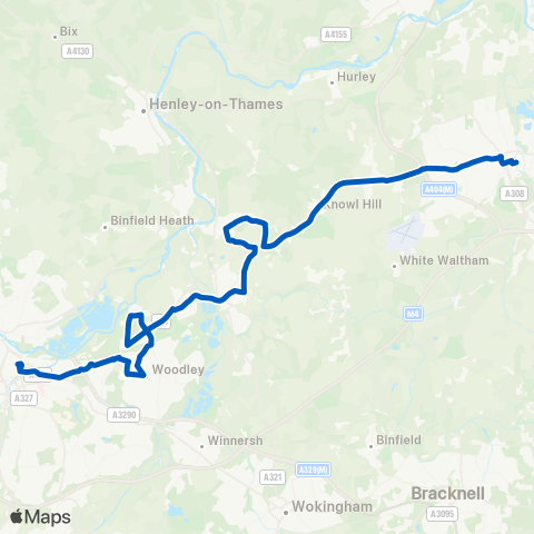 Thames Valley Buses  map