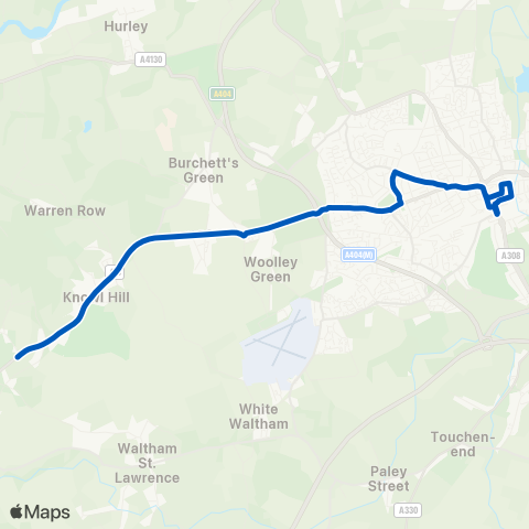 Thames Valley Buses  map