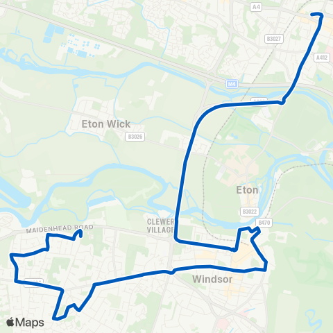 Thames Valley Buses  map