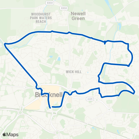 Thames Valley Buses  map