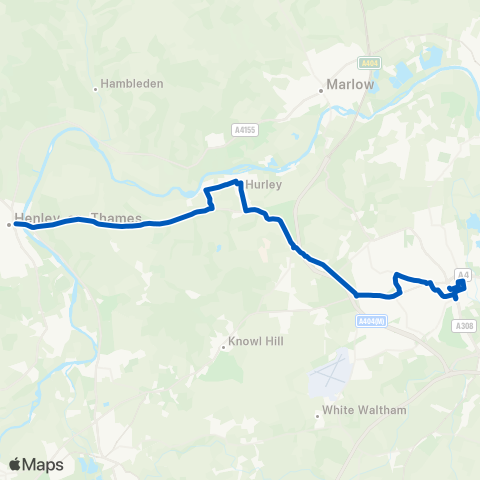 Thames Valley Buses  map