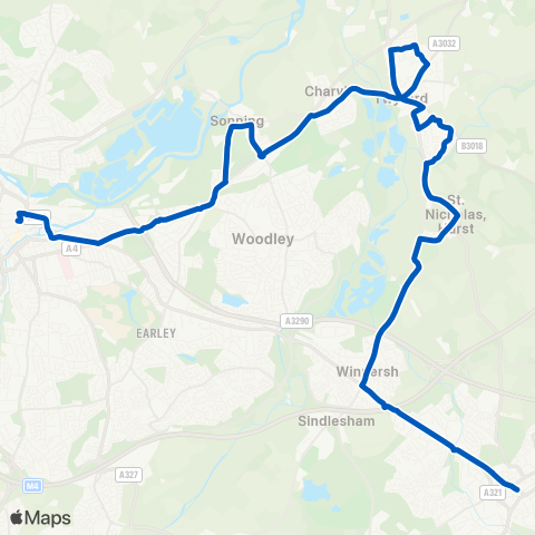 Thames Valley Buses  map