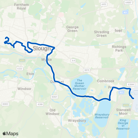 Thames Valley Buses  map