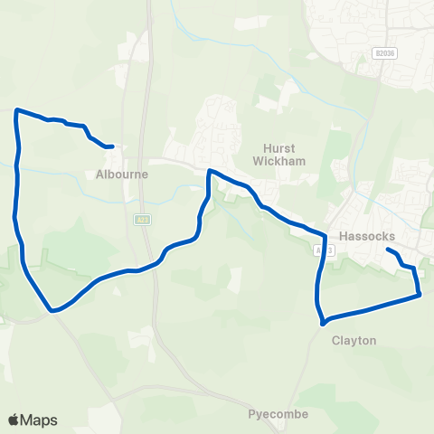 Sussex Coaches  map