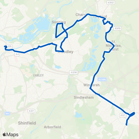 Thames Valley Buses  map