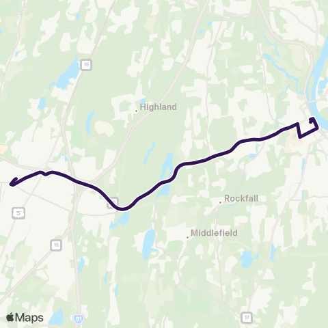 River Valley Transit Meriden - Middletown Flyer map