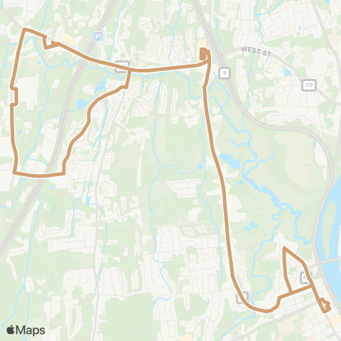 River Valley Transit Newfield / Westlake Evening map