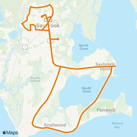 River Valley Transit Old Saybrook Loop map