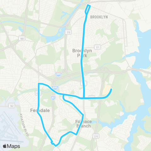 Anne Arundel County Transportation Brooklyn Park map