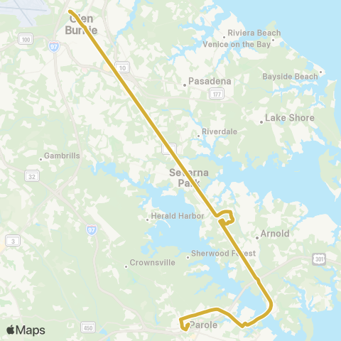 Anne Arundel County Transportation Gold map