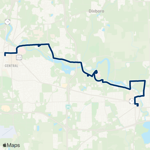 TheRide Huron River map