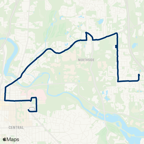 TheRide U-M - Downtown - Green map