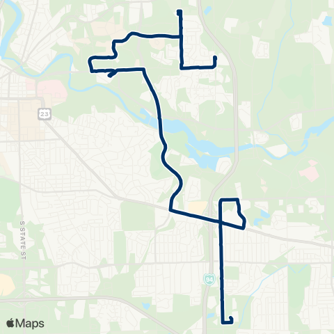 TheRide Carpenter - Huron Pkwy map