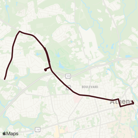 Athens Clarke County Transit Prince Ave map