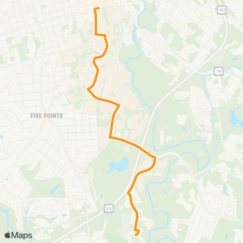 Athens Clarke County Transit Riverbend map