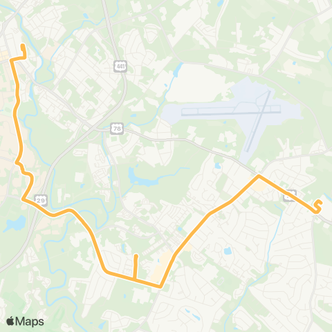 Athens Clarke County Transit Lexington / Gaines School map