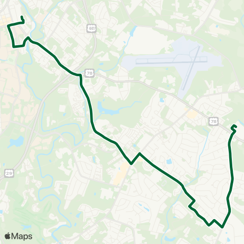 Athens Clarke County Transit Barnett Shoals / Cedar Shoals map