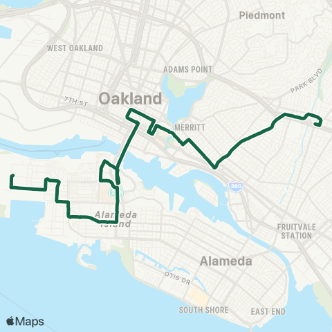 AC Transit Alameda Point - 14th Avenue - Dimond map