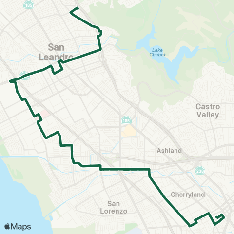 AC Transit Estudillo - Davis - Meekland map