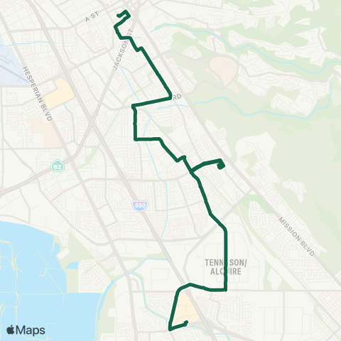 AC Transit Whitman - Huntwood - Union Landg map