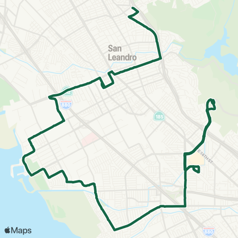 AC Transit Estudillo - Davis - Lewelling map