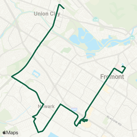 AC Transit Decoto - Newark Boulevard - Mowry map